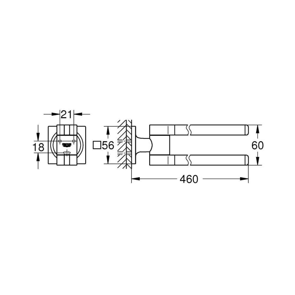 Grohe Allure Doppel-Handtuchhalter hard graphite 40342A01... GROHE-40342A01 4005176531712 (Abb. 6)
