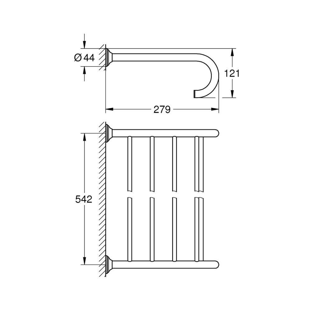 Grohe Essentials Authentic Multi-Badetuchhalter nickel gebürstet 40660EN1... GROHE-40660EN1 4005176324277 (Abb. 4)