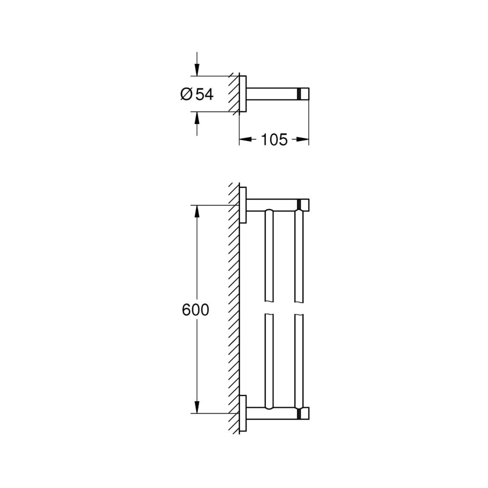 Grohe Essentials Doppel-Badetuchhalter nickel gebürstet 40802EN1... GROHE-40802EN1 4005176430329 (Abb. 4)