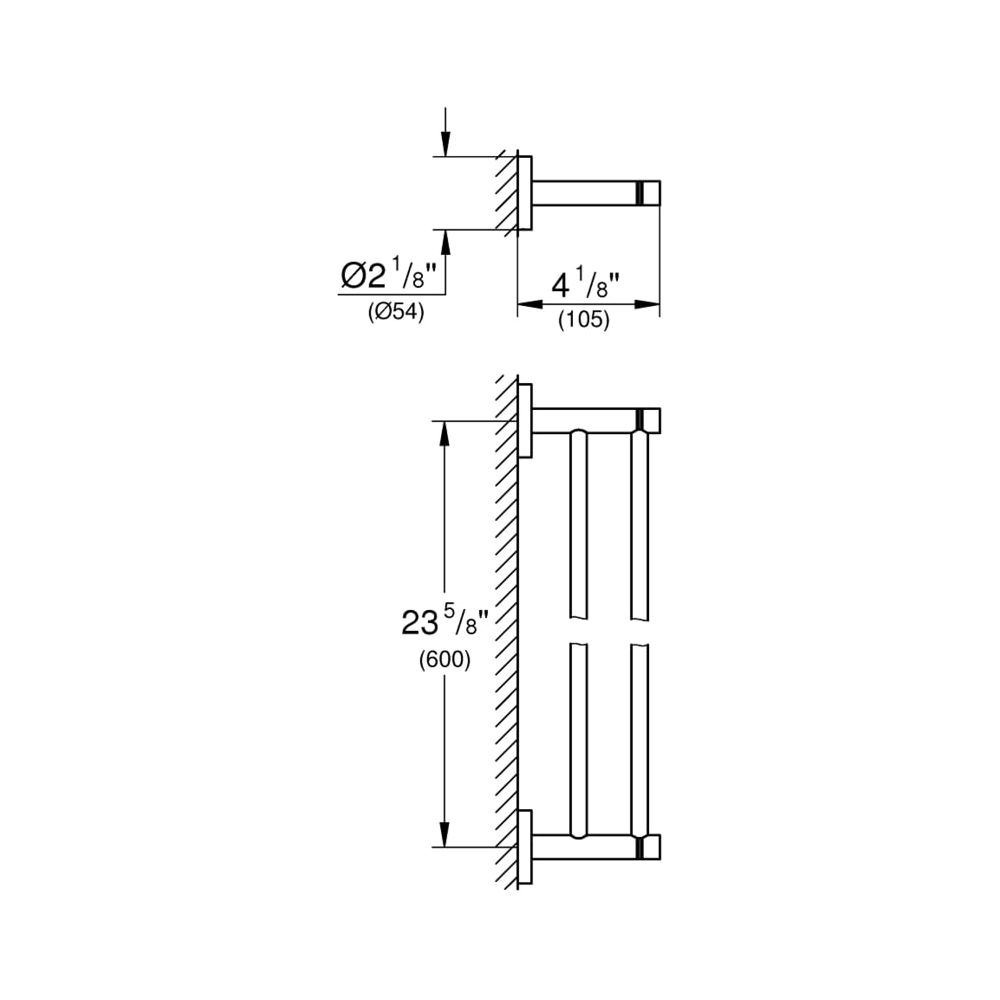 Grohe Essentials Doppel-Badetuchhalter nickel gebürstet 40802EN1... GROHE-40802EN1 4005176430329 (Abb. 3)