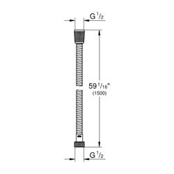 Grohe VitalioFlex Metal Long-Life Metallbrauseschlauch 1,5m verstärkte Ausführung, knic... GROHE-27502001 4005176775574 (Abb. 1)