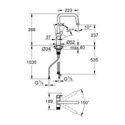 Grohe Blue Pure Start Einzelarmatur, Spültischarmatur mit Filterfunktion, Supersteel, 3... GROHE-30595DC0 4005176745089 (Abb. 1)