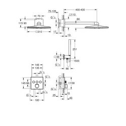 Grohe Precision SmartControl Unterputz Duschsystem Vitalio SmartActive 310 Cube Kopf-, ... GROHE-34875000 4005176791376 (Abb. 1)