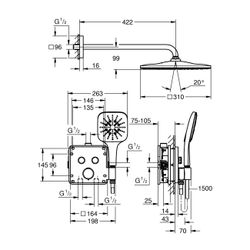 Grohe Precision SmartControl Unterputz Duschsystem Vitalio Rain Mono 310 Cube Kopf-, Ha... GROHE-34876000 4005176791383 (Abb. 1)