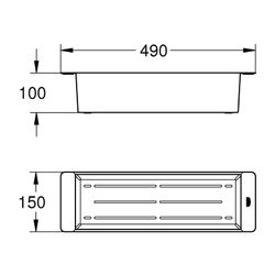 Grohe Küchenspülen-Sieb 490x150x100mm Cool Sunrise gebürstet, spülmaschinenfest, korros... GROHE-40853GN0 4005176740572 (Abb. 1)