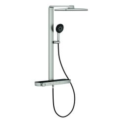 Grohe Aqua Pure Rainshower Duschsystem eckig Supersteel 15l/min, mit Kopfbrause und T... GROHE-100962DC00 4005176949647 (Abb. 1)