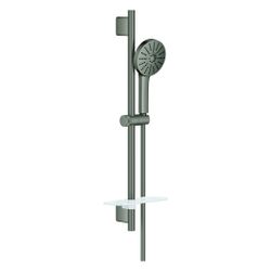Grohe Euphoria 120 Brausestangenset 3 Strahlarten, 600mm, mit Ablage, Hard Graphite g... GROHE-134884AL00 4067393113409 (Abb. 1)