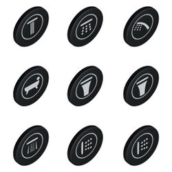 Grohe Symbolkappen SmartControl für Unterputzarmaturen, 9 Plättchen, Mattschwarz, 1407... GROHE-140772430 4067393030706 (Abb. 1)