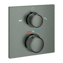 Grohe Allure Thermostat-Wannenbatterie, Hard Graphite gebürstet, integrierte 2-Wege-Ums... GROHE-19446AL2 4005176512759 (Abb. 1)
