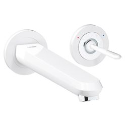 Grohe Eurodisc Joy 2-Loch-Waschtisch-Wandbatterie, Ausladung 226mm, Moon White/Chrom, 19969LS0... GROHE-19969LS0  (Abb. 1)