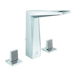 Grohe Allure Brilliant PC 3-Loch-Waschtischbatterie Chrom, Trapezbetätigung, Rändelstru... GROHE-20667000 4005176795510 (Abb. 1)