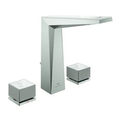 Grohe Allure Brilliant PC 3-Loch-Waschtischbatterie Supersteel, Kubusbetätigung White A... GROHE-20671DC0 4005176791727 (Abb. 1)