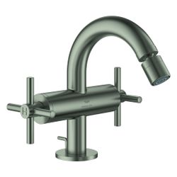 Grohe Atrio Zweigriff-Bidetbatterie, 1-Loch-Montage, mit Kreuzgriffen, Zugstangen-Ablau... GROHE-24353MS0 4005176945670 (Abb. 1)