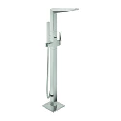 Grohe Allure Brilliant PC Wannenbatterie Supersteel Bodenmontage Griff Rändelstruktur... GROHE-24422DC0 4005176795176 (Abb. 1)