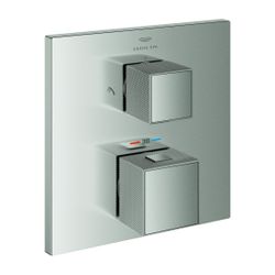 Grohe Allure Brilliant Thermostat-Brausebatterie Supersteel, Griff mit Rändelstruktur, ... GROHE-24428DC0 4005176795350 (Abb. 1)