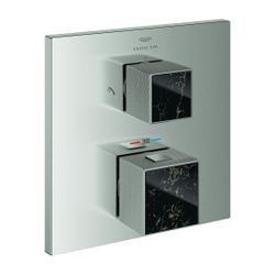 Grohe Allure Brilliant Thermostat-Brausebatterie Supersteel, Griff Vanilla Noir Caesars... GROHE-24430DC0 4005176795411 (Abb. 1)