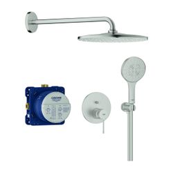 Grohe Essence Unterputz-Duschsystem, Supersteel mit UP-Einhandmischer 2-Wege-Umstellung... GROHE-25287DC0 4005176791796 (Abb. 1)