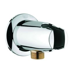 Grohe Movario Wandanschlussbogen, G 1/2", mit Brausehalter, eigensicher, Chrom, 2840600... GROHE-28406000 4005176264566 (Abb. 1)