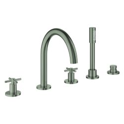 Grohe Atrio 5-Loch-Wannenkombination, Fertigmontageset mit Kreuzgriffen, eigensicher, S... GROHE-29408MS0 4005176945885 (Abb. 1)