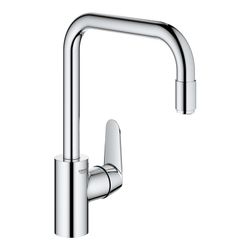 Grohe Eurodisc Cosmopolitan Einhand-Spültischbatterie, herausziehbarer Mousseurauslauf, DN 15, Messi... GROHE-31122004  (Abb. 1)