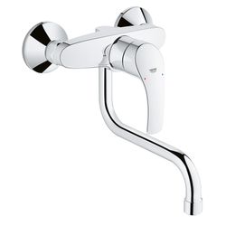 Grohe Eurosmart Einhand-Spültischbatterie, Wandmontage, Ausladung 217mm, Chrom, 31391002... GROHE-31391002  (Abb. 1)