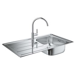 Grohe Spülen-Bauset K200 mit BauEdge Edelstahlspüle, 860x500mm, Edelstahl, 31562SD0... GROHE-31562SD0 4005176473197 (Abb. 1)