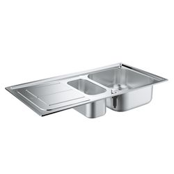 Grohe Edelstahlspüle K300 mit 1,5 Becken/Abtropffläche 970x500mm, Edelstahl, 31564SD0... GROHE-31564SD0  (Abb. 1)