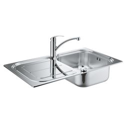 Grohe Spülen-Bauset K300, mit Edelstahlspüle/Eurosmart, 860x500mm, SPT-Batterie, Chrom, Edelstahl, 3... GROHE-31565SD0  (Abb. 1)