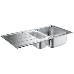 Grohe Edelstahlspüle K500 mit 1,5 Becken/Abtropffläche 970x500mm, Edelstahl, 31572SD0... GROHE-31572SD0 4005176473296 (Abb. 1)