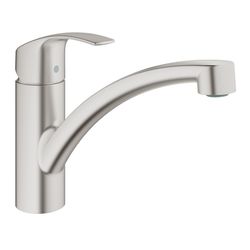 Grohe Eurosmart Einhand-Spültischbatterie, 1-Loch-Montage, flacher Auslauf, Supersteel, 33281DC2... GROHE-33281DC2  (Abb. 1)