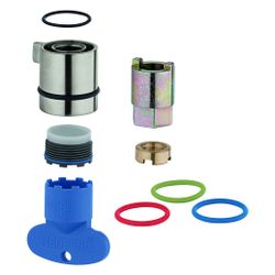 Grohe Griff mit Durchflussbegrenzer, Demontageschlüssel, Befestigung und Farbringen, Su... GROHE-48041DC0 4005176637971 (Abb. 1)