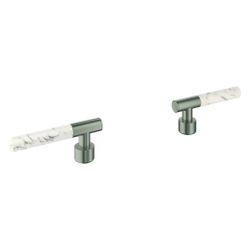 Grohe Atrio Private Collection Hebelgriffe, White Attica Caesarstone, Satin Steel, 4845... GROHE-48458MS0 4005176946738 (Abb. 1)