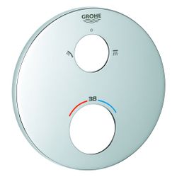 Grohe Rosette für Thermostat-Fertigmontageset, rund, Metall, Mattschwarz, 490742430... GROHE-490742430 4067393030867 (Abb. 1)