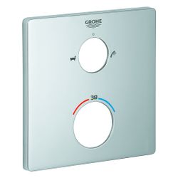 Grohe Rosette für Thermostat-Fertigmontageset, eckig, 6 Grad ausrichtbar, Mattschwarz,... GROHE-490792430 4067393030904 (Abb. 1)