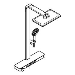 Grohe Aqua Pure Rainshower Duschsystem eckig Warm Sunset 15l/min, mit Kopfbrause und ... GROHE-100962DA00 4005176949630 (Abb. 1)
