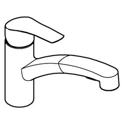 Grohe Eurosmart Einhand-Spültischbatterie, Niederdruck, flacher Auslauf, herausziehba... GROHE-1012310000 4067393002833 (Abb. 1)