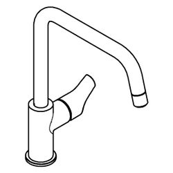 Grohe Eurosmart Einhand-Spültischbatterie, Niederdruck, hoher Auslauf, Chrom, 1012340... GROHE-1012340000 4067393002864 (Abb. 1)