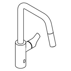 Grohe Eurosmart Hybrid-Einhand-Spültischbatterie 1-Loch-Montage, ausziehbarer Auslauf... GROHE-1012350000 4067393002871 (Abb. 1)
