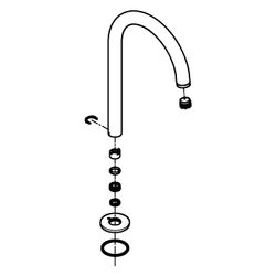 Grohe Auslauf für Zweigriffarmaturen, C-Auslauf, Chrom, 1012980000... GROHE-1012980000 4067393001874 (Abb. 1)