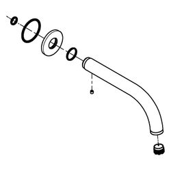 Grohe C-Auslauf für Zweigriffarmaturen, drehbar, Chrom, 1013440000... GROHE-1013440000 4067393001454 (Abb. 1)
