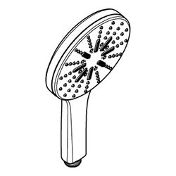 Grohe Rainshower Aqua Handbrause 3 Strahlarten 8,4l/min, Chrom... GROHE-1016760000 4067393005216 (Abb. 1)
