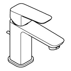 Grohe Cubeo Einhand-Waschtischbatterie S-Size Chrom, Mittelstellung kalt, mit Zugstan... GROHE-1017300000 4067393014201 (Abb. 1)