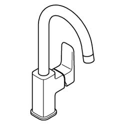 Grohe Cubeo Einhand-Waschtischbatterie L-Size, Einloch, gl. Körper, PO Ablaufgarn., M... GROHE-1017712430 4067393012733 (Abb. 1)