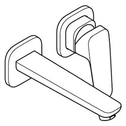 Grohe Cubeo 2-Loch-Waschtischbatterie, Wandmontage, Fertigmontageset, Ausladung 183mm... GROHE-1017882430 4067393011941 (Abb. 1)