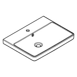 Grohe Waschtisch Euro Keramik, wandhängend, 600x470mm, 1 Hahnloch, mit Überlauf, Hype... GROHE-102415SH00 4067393034285 (Abb. 1)