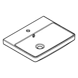 Grohe Waschtisch Euro Keramik, wandhängend, 550x440mm, 1 Hahnloch, mit Überlauf, Hype... GROHE-102430SH00 4067393034520 (Abb. 1)