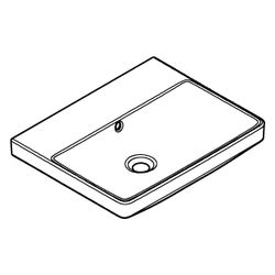 Grohe Waschtisch Euro Keramik, wandhängend, 550x440mm, ohne Hahnloch, mit Überlauf, H... GROHE-102432SH00 4067393034544 (Abb. 1)