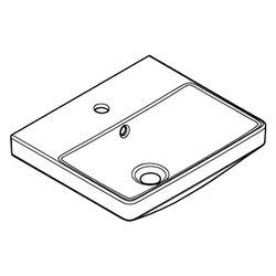 Grohe Euro Keramik Handwaschbecken, wandhängend, 450x385mm, 1 Hahnloch, mit Überlauf,... GROHE-102435SH00 4067393034575 (Abb. 1)