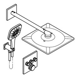 Grohe Grotherm SmartControl UP-Duschsystem 8 eckig RSH SmartActive 310 Cube Kopfbraus... GROHE-1039980000 4067393034384 (Abb. 1)