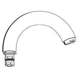 Grohe Gussauslauf Ausladung 120mm, Auslauf mit Mousseur, mit Anschlagbegrenzung, Chrom/Gold, 13014IG... GROHE-13014IG0  (Abb. 1)
